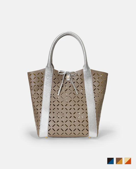 Cutwork Double-faced Leather Handbag