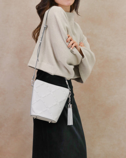 Cowhide compact shoulder bag