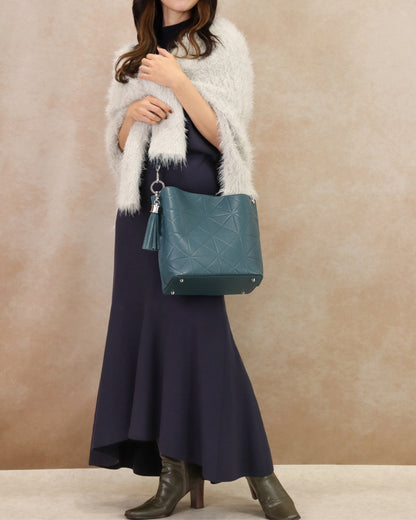 Synchro embossed cowhide bag