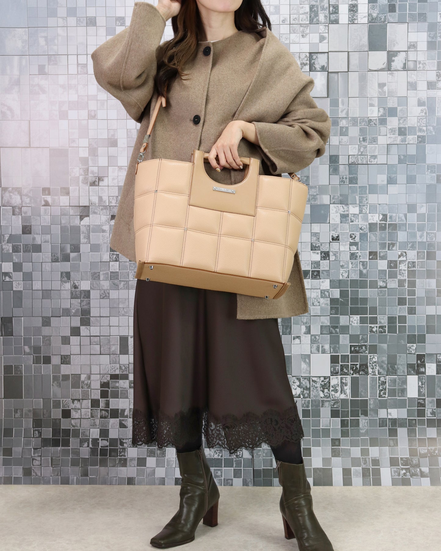 牛革アートトートバッグ