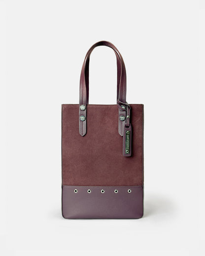 Suede Vertical Tote Bag