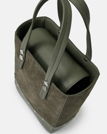 Suede Vertical Tote Bag