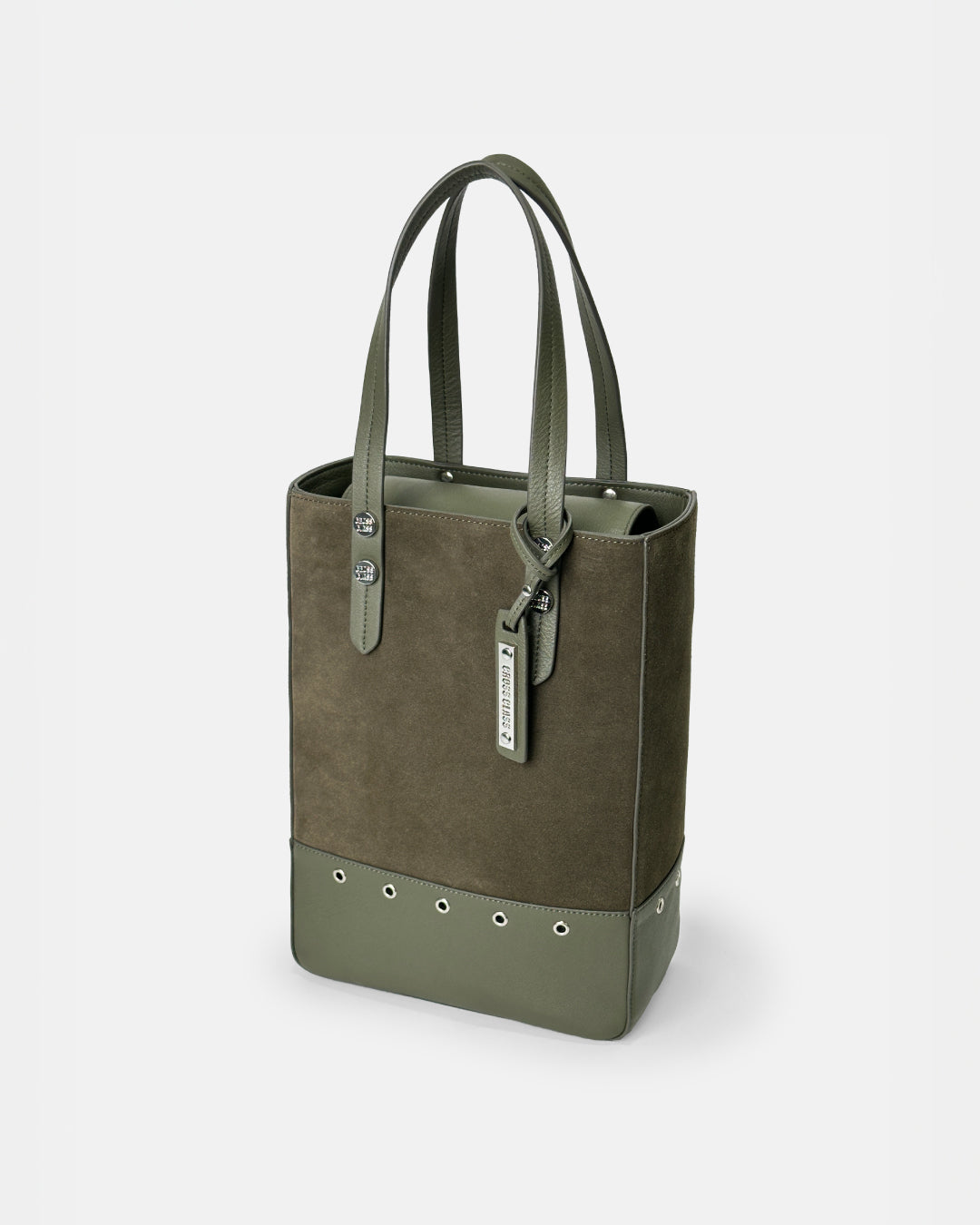 Suede Vertical Tote Bag