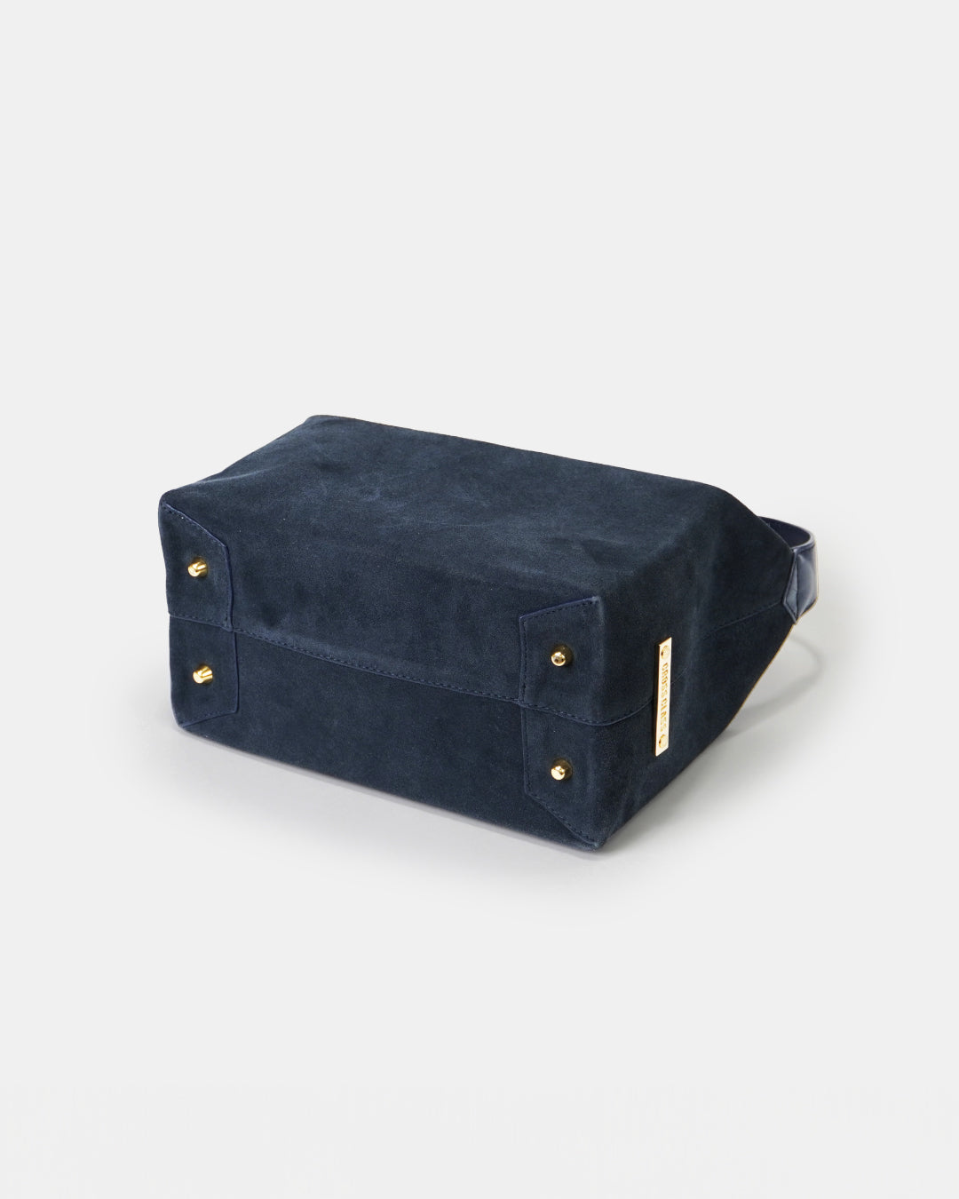 Elegant Box-Shaped Suede Bag with Adjustable Leather Handle