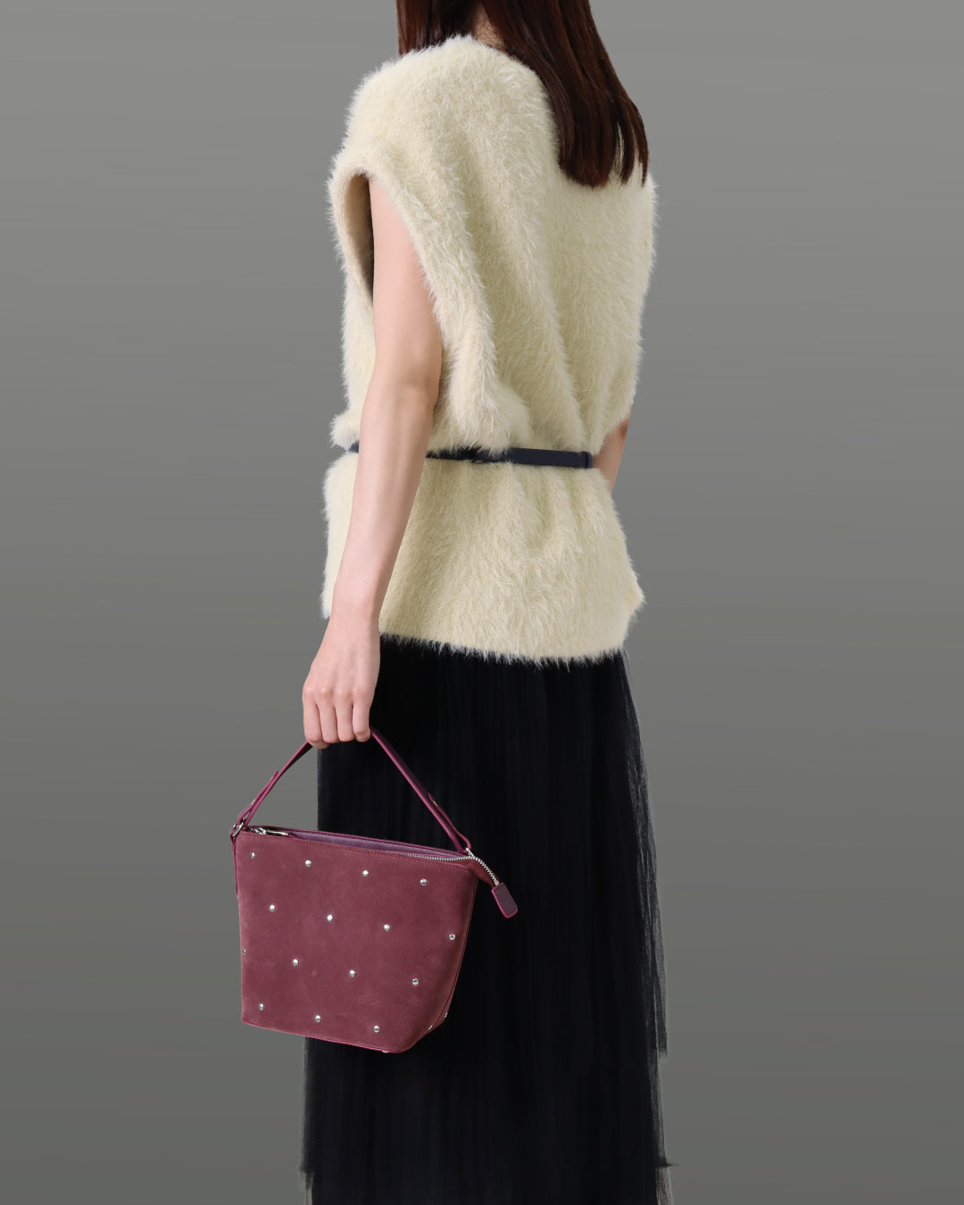 Luxurious Italian Suede Shoulder Bag with Removable Strap