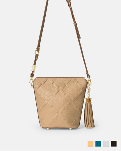 Cowhide compact shoulder bag