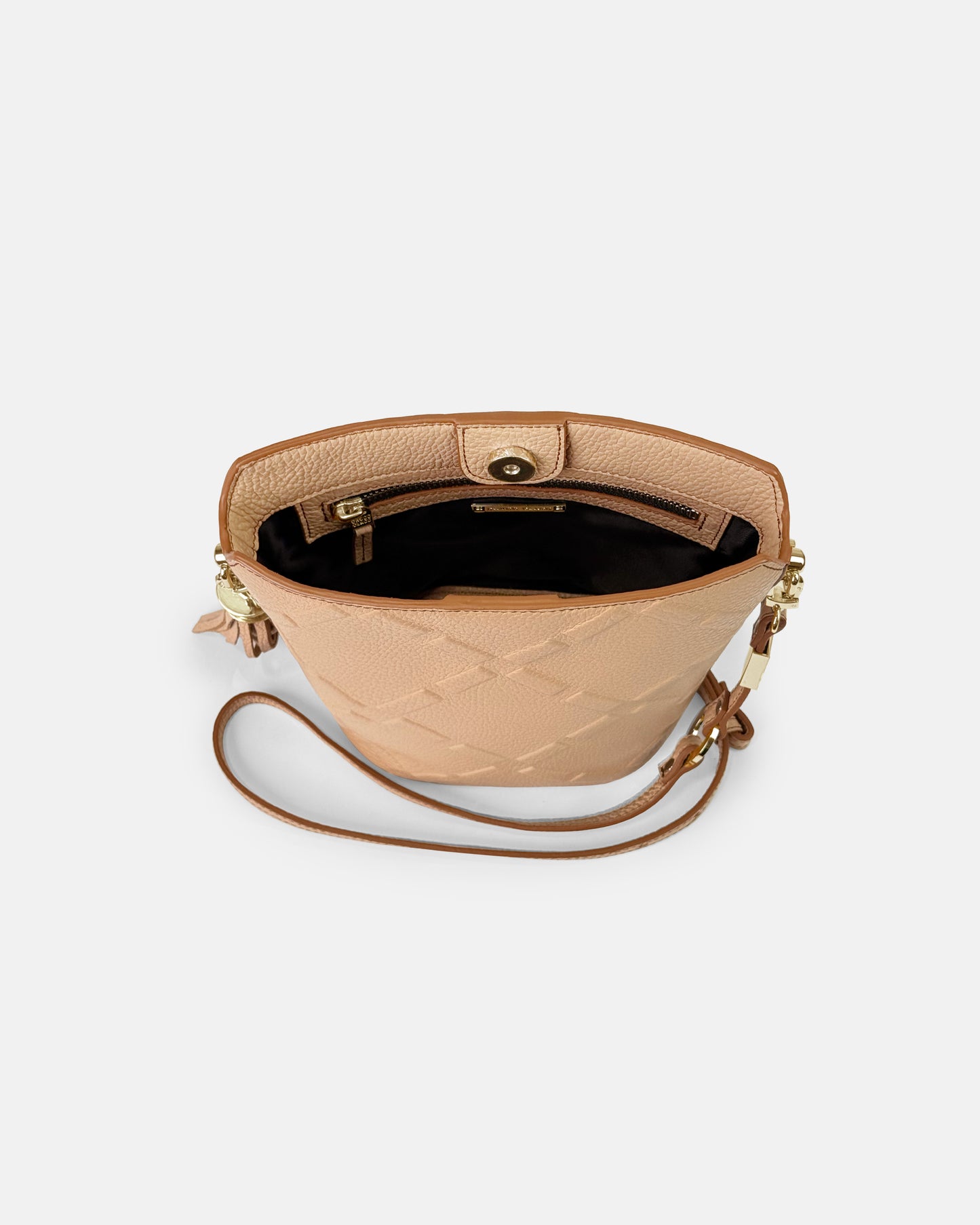 Cowhide compact shoulder bag