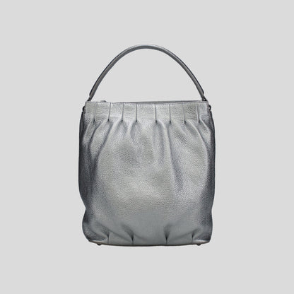 Metallic Bag with Fine Tucks