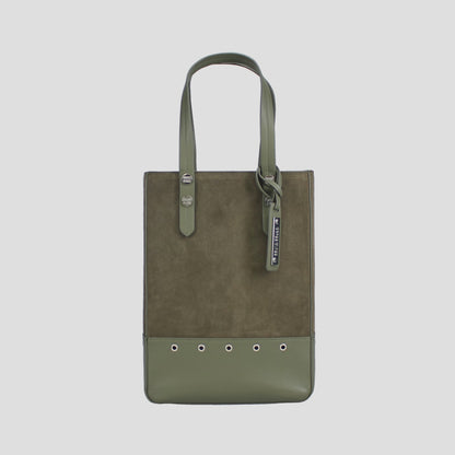 Suede Vertical Tote Bag